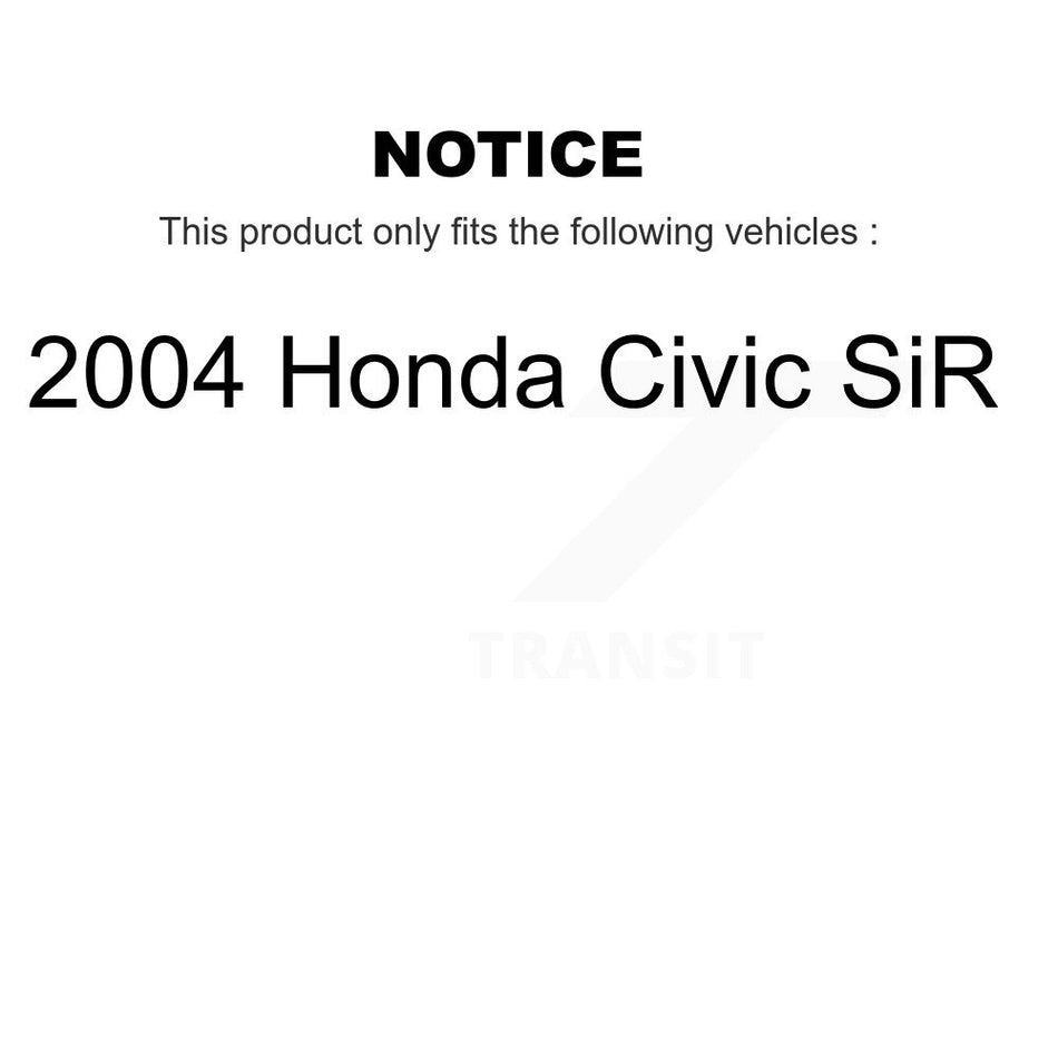 Front Wheel Bearing With Disc Brake Rotors And Semi-Metallic Pads Kit For 2004 Honda Civic SiR KBB-102573