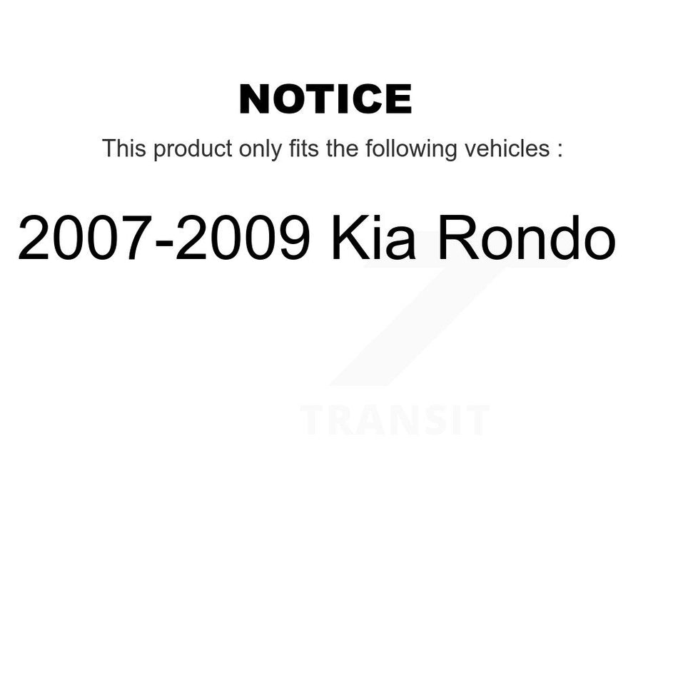 Front Wheel Bearing With Disc Brake Rotors And Semi-Metallic Pads Kit For 2007-2009 Kia Rondo KBB-102587