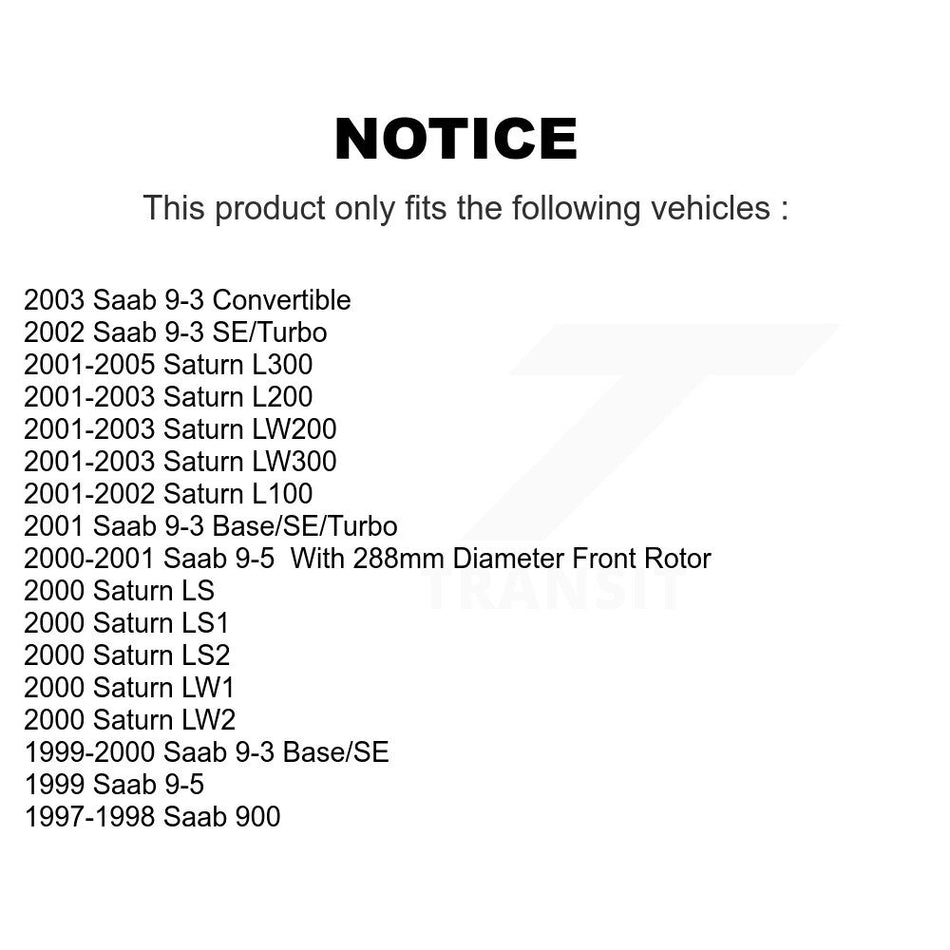 Front Wheel Bearing With Disc Brake Rotors And Semi-Metallic Pads Kit For Saturn Saab L200 9-3 L300 9-5 LS1 L100 LW200 LS2 900 LW300 LW2 LW1 LS KBB-102604