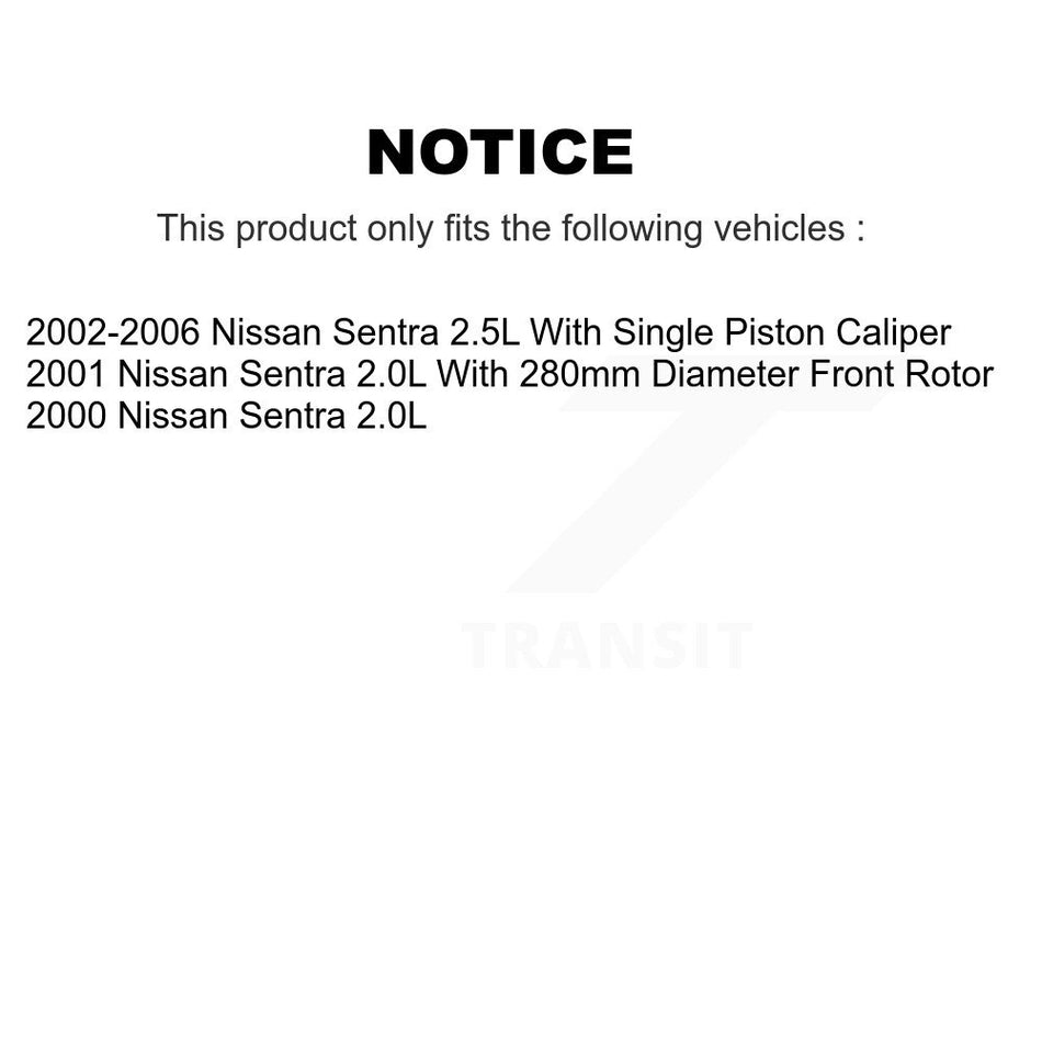 Front Wheel Bearing With Disc Brake Rotors And Semi-Metallic Pads Kit For Nissan Sentra KBB-102627
