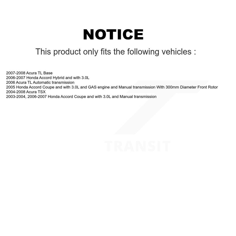 Front Wheel Bearing With Disc Brake Rotors And Semi-Metallic Pads Kit For Honda Accord Acura TL TSX KBB-102665