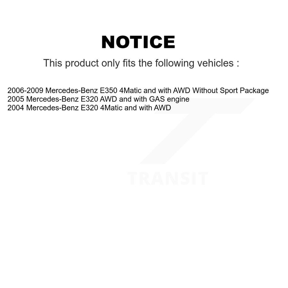 Front Wheel Bearing With Disc Brake Rotors And Semi-Metallic Pads Kit For Mercedes-Benz E350 E320 KBB-102705