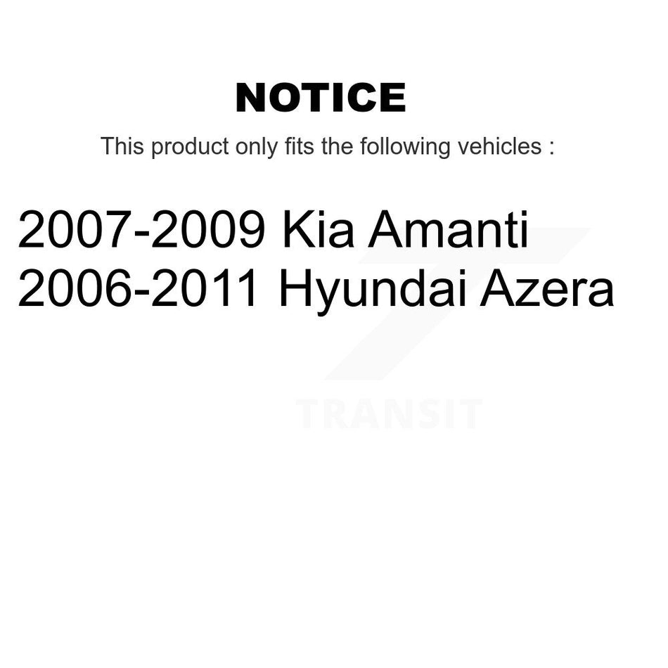 Front Wheel Bearing With Disc Brake Rotors And Semi-Metallic Pads Kit For Hyundai Azera Kia Amanti KBB-102709