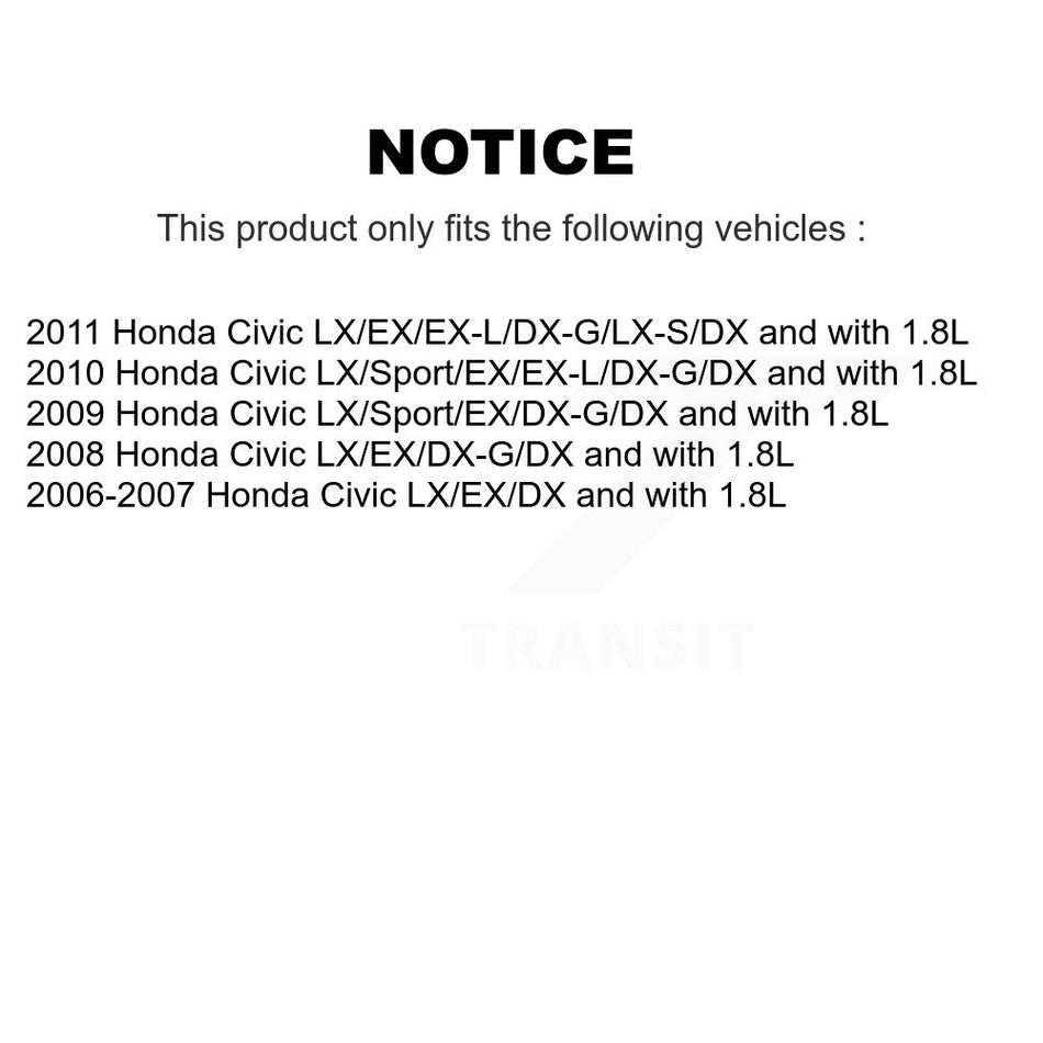 Front Wheel Bearing With Disc Brake Rotors And Semi-Metallic Pads Kit For Honda Civic KBB-102720