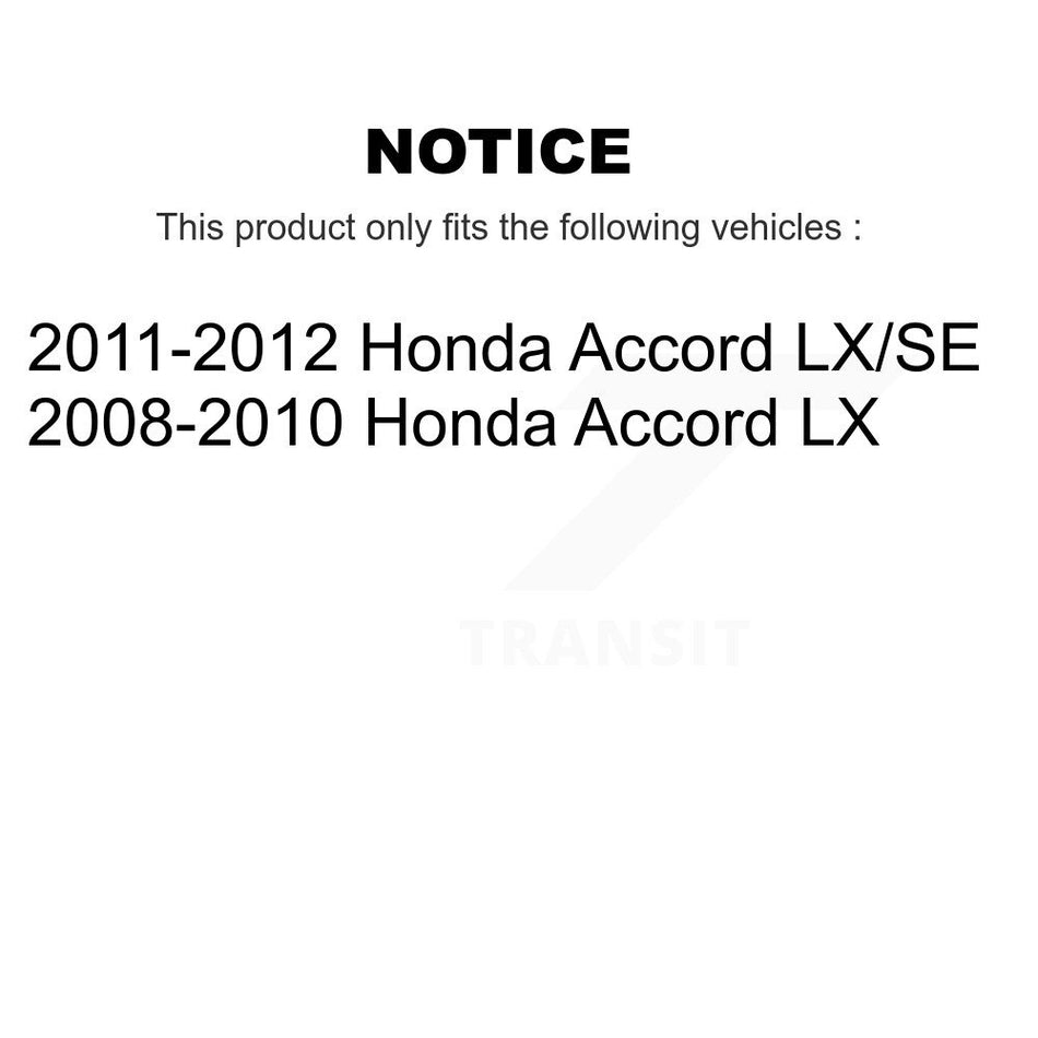 Front Wheel Bearing With Disc Brake Rotors And Semi-Metallic Pads Kit For Honda Accord KBB-102761
