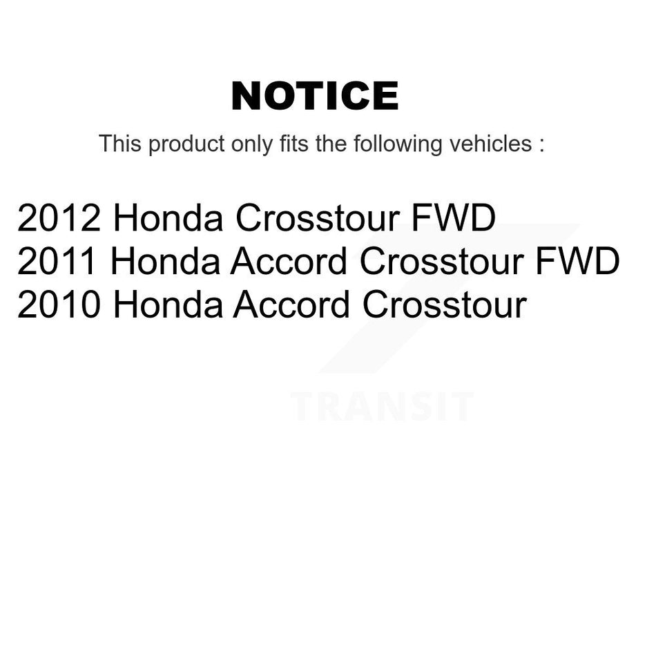 Front Wheel Bearing With Disc Brake Rotors And Semi-Metallic Pads Kit For Honda Accord Crosstour KBB-102764