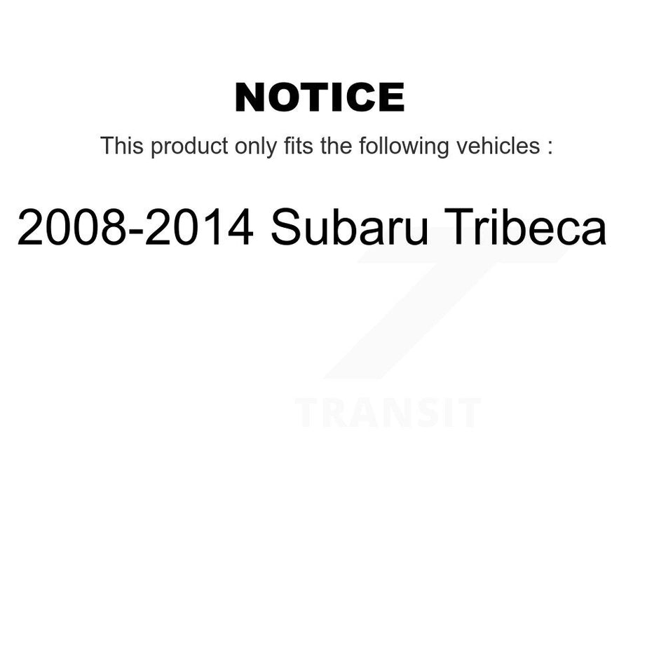 Front Hub Bearing Assembly With Coated Drilled Slotted Disc Brake Rotors And Semi-Metallic Pads Kit For 2008-2014 Subaru Tribeca KBB-102879