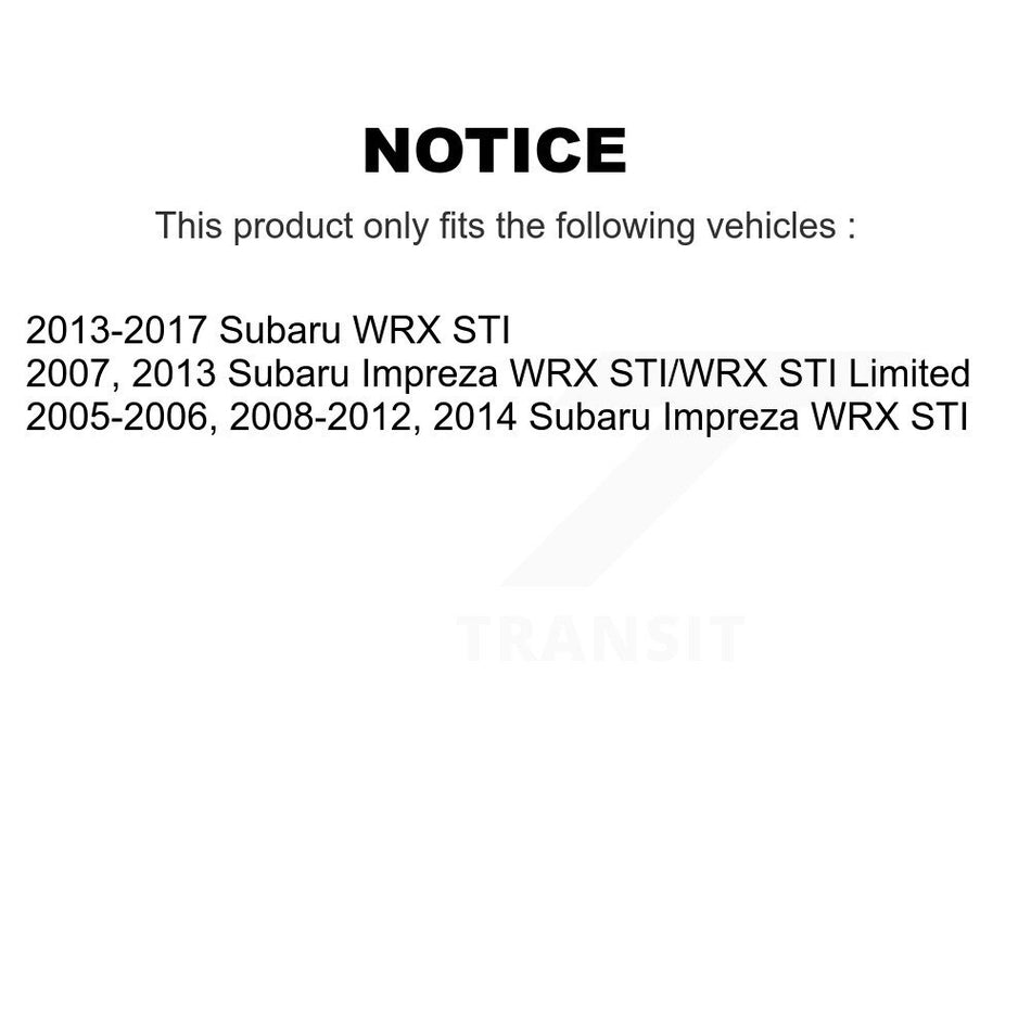 Front Hub Bearing Assembly With Coated Drilled Slotted Disc Brake Rotors And Semi-Metallic Pads Kit For Subaru Impreza WRX STI KBB-102936