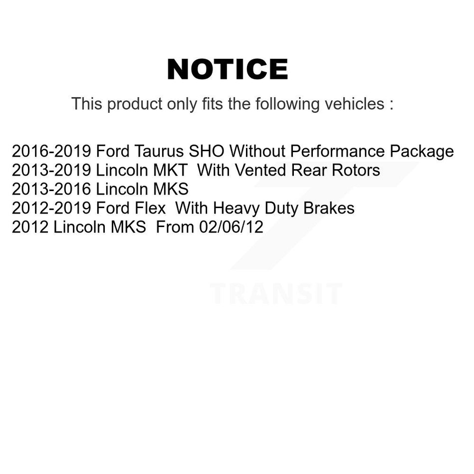 Front Hub Bearing Assembly With Coated Drilled Slotted Disc Brake Rotors And Semi-Metallic Pads Kit For Ford Flex Taurus Lincoln MKS MKT KBB-103107