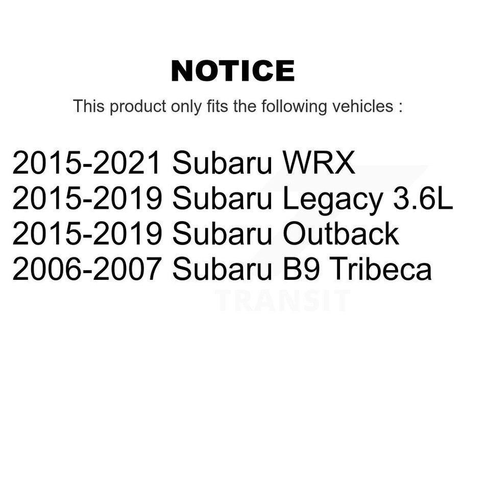Front Hub Bearing Assembly With Coated Drilled Slotted Disc Brake Rotors And Ceramic Pads Kit For Subaru Outback Legacy WRX B9 Tribeca KBB-103331