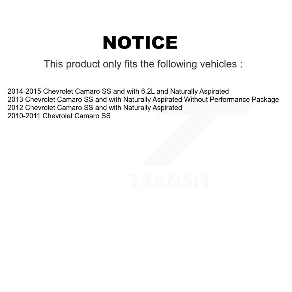 Front Hub Bearing Assembly With Coated Disc Brake Rotors And Semi-Metallic Pads Kit For 2010-2013 Chevrolet Camaro SS KBB-103652
