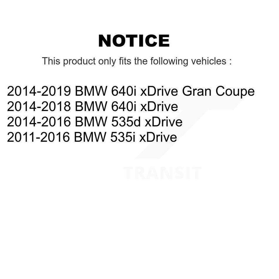 Front Hub Bearing Assembly With Coated Disc Brake Rotors And Semi-Metallic Pads Kit For BMW 535i xDrive 535d 640i Gran Coupe KBB-103773