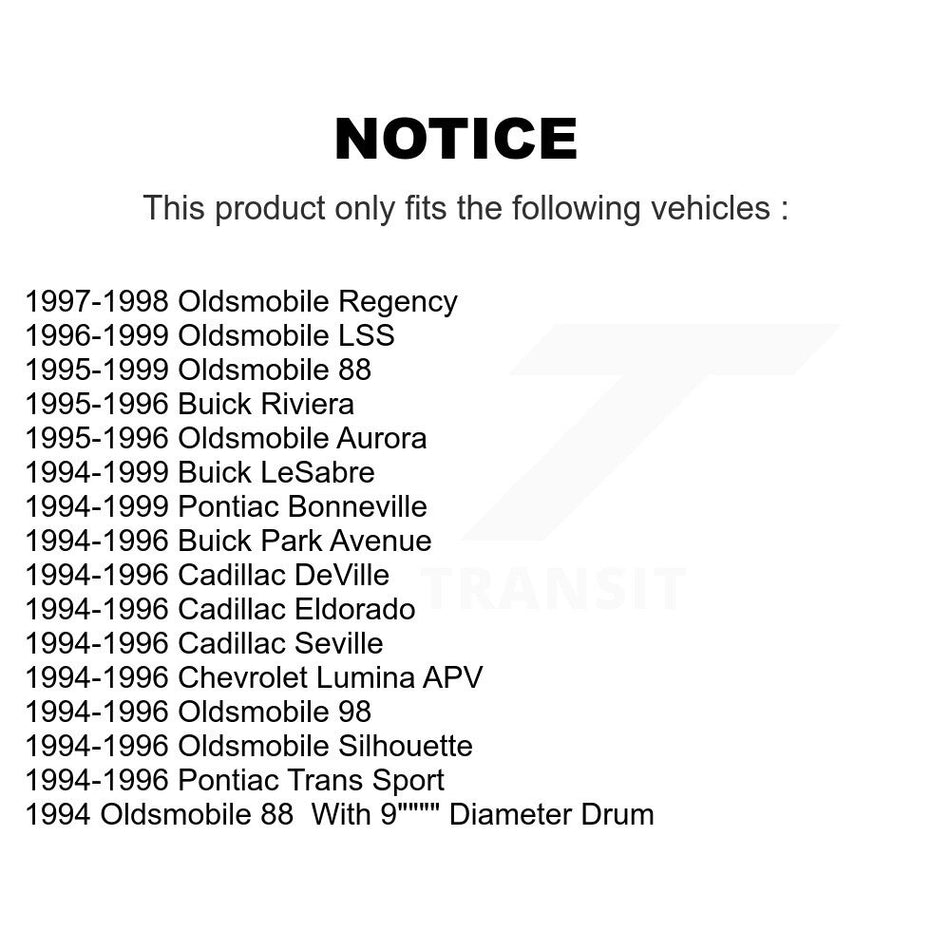 Front Hub Bearing Coated Brake Rotor Pads Kit For Buick LeSabre Oldsmobile Cadillac 88 Pontiac DeVille Bonneville Park Avenue Eldorado Seville 98 Riviera Chevrolet Lumina APV KBB-103952
