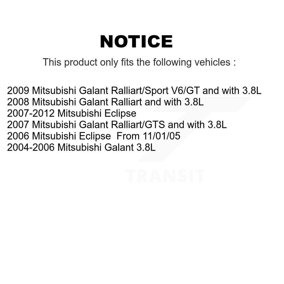 Front Hub Bearing Assembly With Coated Disc Brake Rotors And Semi-Metallic Pads Kit For Mitsubishi Galant Eclipse KBB-104037