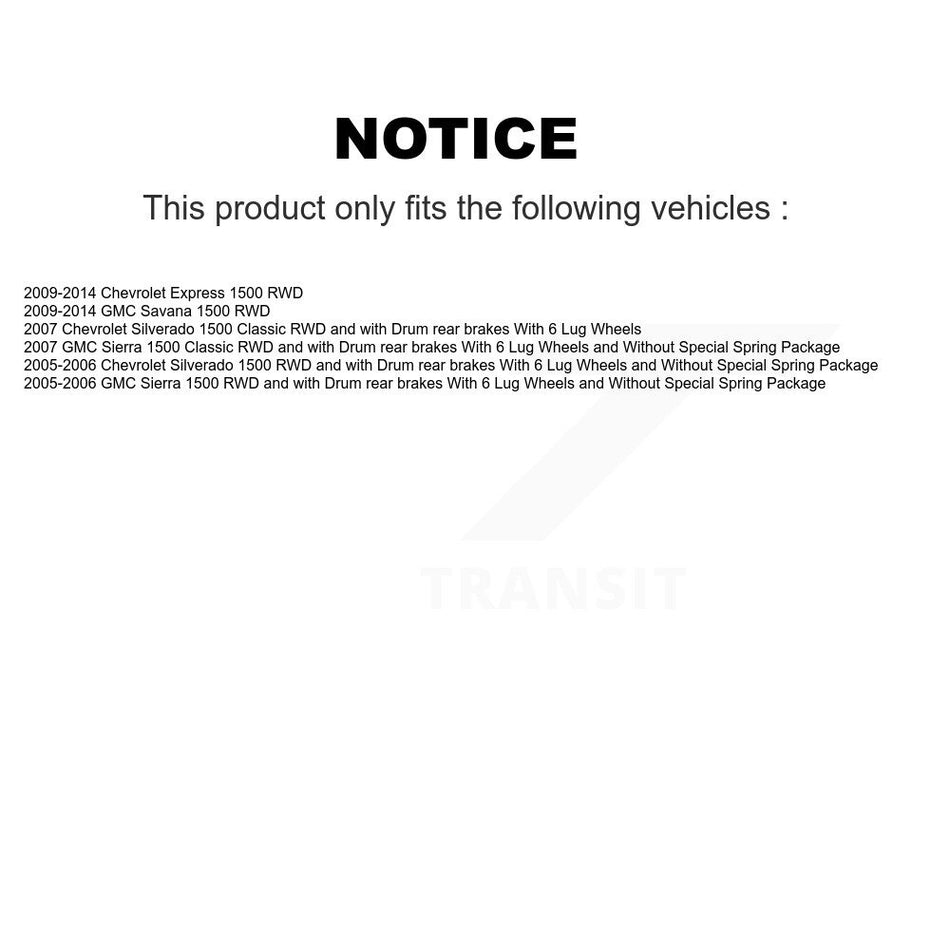 Front Hub Bearing Assembly With Coated Disc Brake Rotors And Semi-Metallic Pads Kit For Chevrolet Silverado 1500 GMC Sierra Classic Express Savana KBB-104279