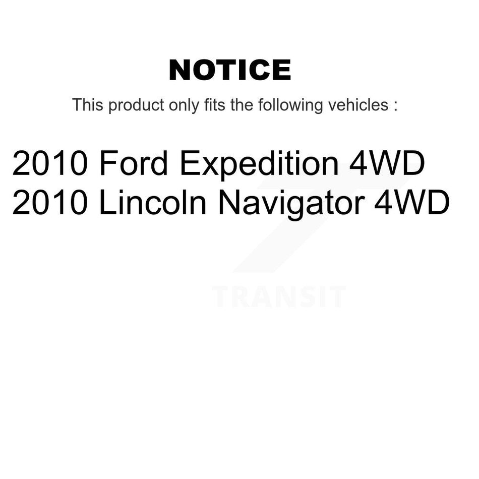 Front Hub Bearing Assembly With Coated Disc Brake Rotors And Semi-Metallic Pads Kit For 2010-2010 Ford Expedition Lincoln Navigator 4WD KBB-104326