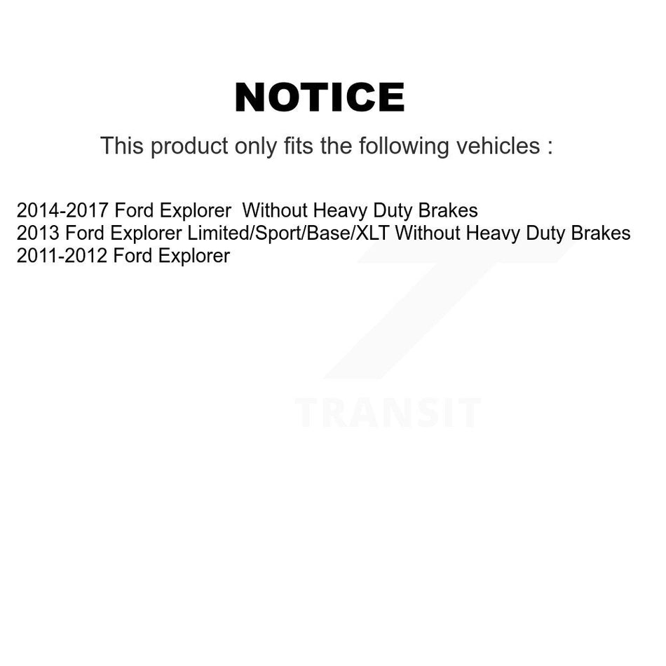 Front Hub Bearing Assembly With Coated Disc Brake Rotors And Ceramic Pads Kit For Ford Explorer KBB-104412