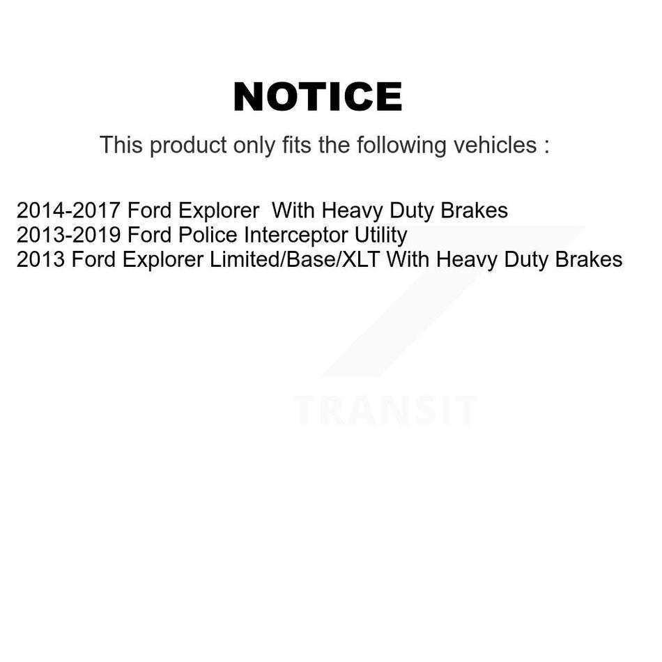 Front Hub Bearing Assembly With Coated Disc Brake Rotors And Ceramic Pads Kit For Ford Explorer Police Interceptor Utility KBB-104414