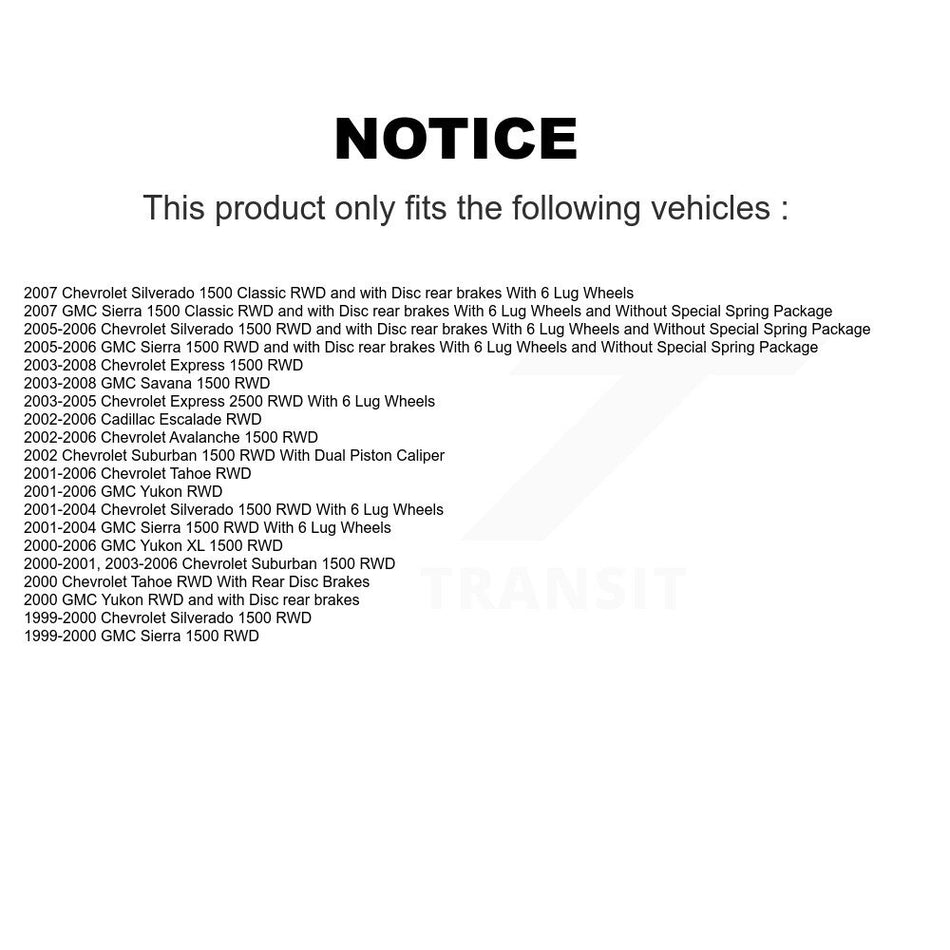 Front Hub Bearing Assembly Coated Brake Rotor Pads Kit For Chevrolet Silverado 1500 GMC Tahoe Sierra Suburban Yukon Avalanche XL Classic Cadillac Escalade Express 2500 Savana KBB-104777