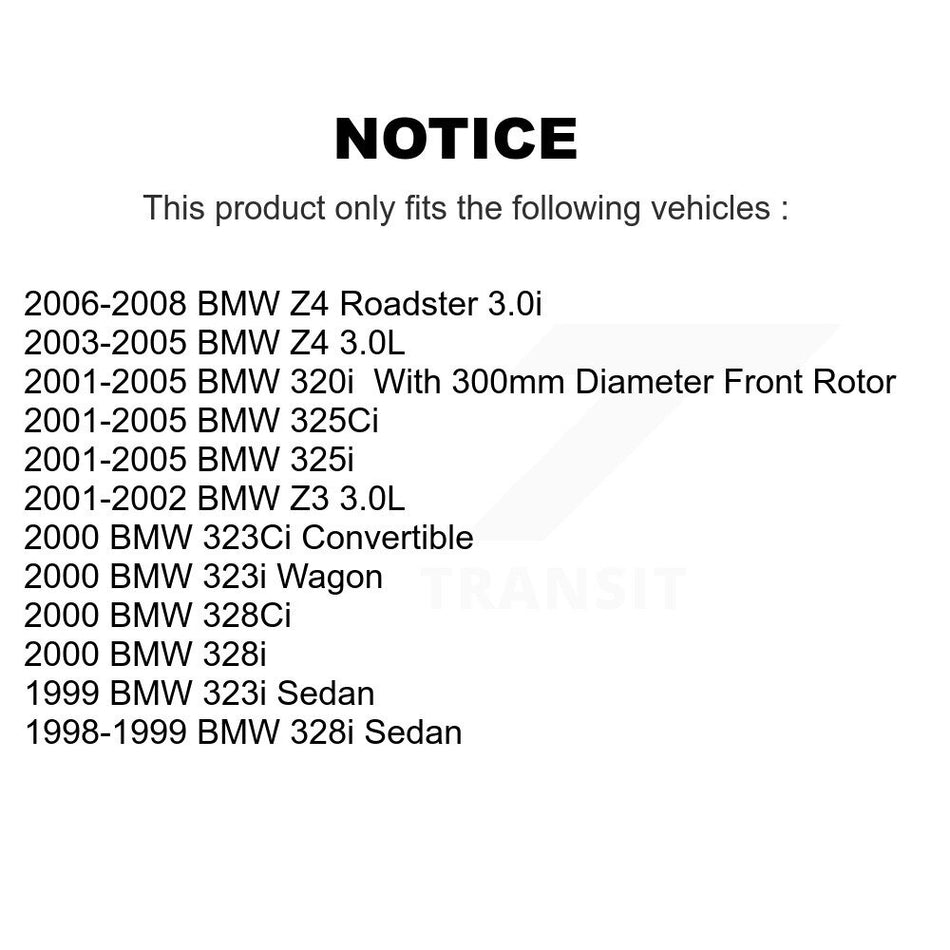 Front Hub Bearing Assembly With Disc Brake Rotors And Semi-Metallic Pads Kit For BMW 325i Z4 325Ci Z3 323i 328i 323Ci 328Ci 320i KBB-104974