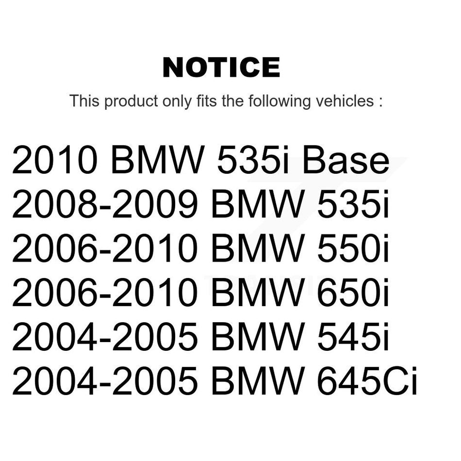 Front Hub Bearing Assembly With Disc Brake Rotors And Semi-Metallic Pads Kit For BMW 650i 535i 550i 645Ci 545i KBB-105031