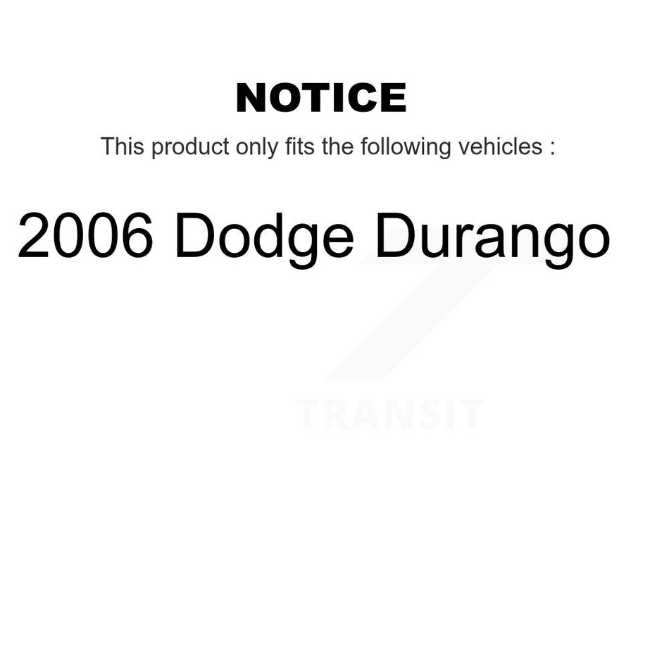 Front Hub Bearing Assembly With Disc Brake Rotors And Semi-Metallic Pads Kit For 2006 Dodge Durango KBB-105128