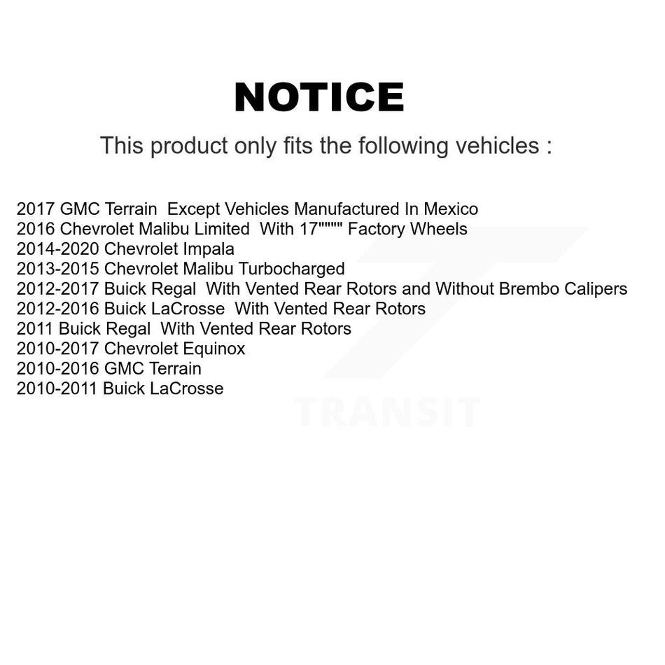 Front Hub Bearing Assembly With Disc Brake Rotors And Semi-Metallic Pads Kit For Chevrolet Equinox GMC Terrain Malibu Buick Impala LaCrosse Regal Limited KBB-105164