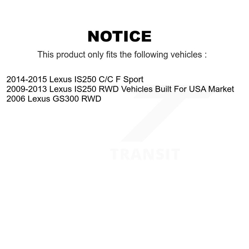 Front Hub Bearing Assembly With Disc Brake Rotors And Semi-Metallic Pads Kit (5Pc) For Lexus IS250 GS300 KBB-105450
