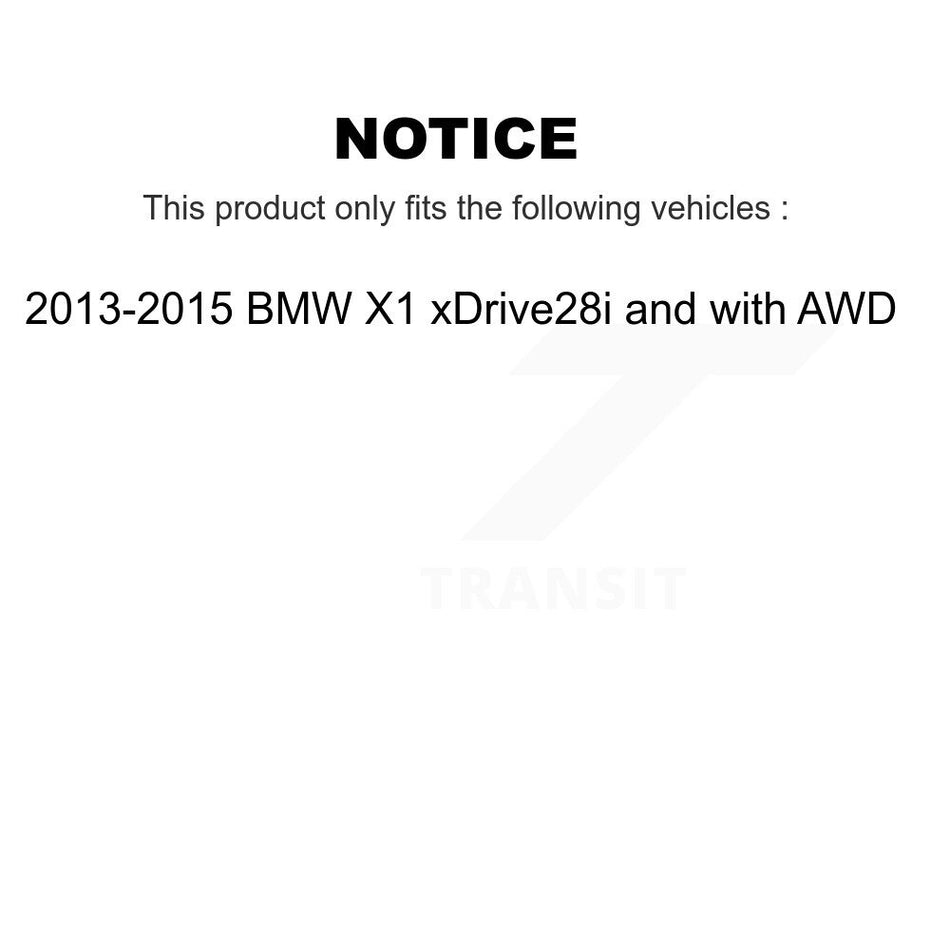 Front Hub Bearing Assembly With Disc Brake Rotors And Semi-Metallic Pads Kit For 2013-2015 BMW X1 xDrive28i with AWD KBB-105800