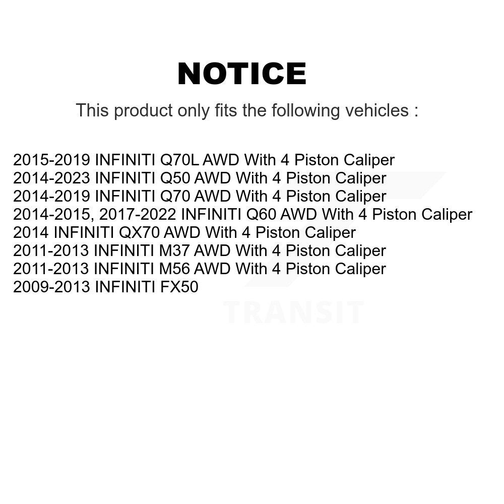 Front Hub Bearing Brake Rotor And Pad Kit For INFINITI Q50 Q60 M37 FX50 QX70 Q70 Q70L M56 KBB-105813