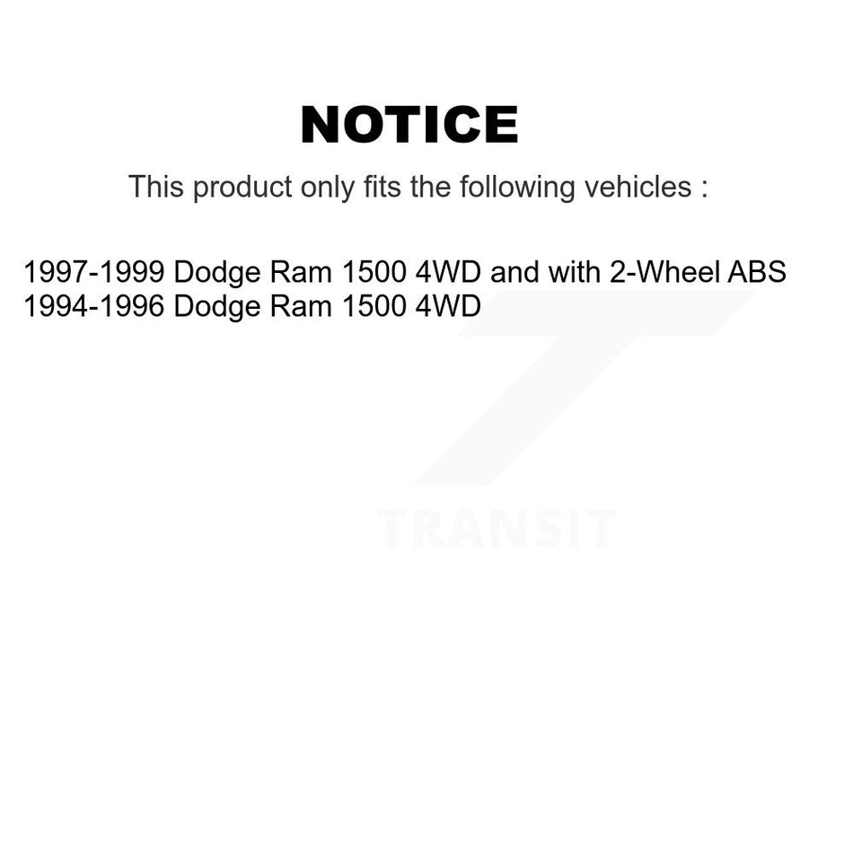 Front Hub Bearing Assembly With Disc Brake Rotors And Semi-Metallic Pads Kit For Dodge Ram 1500 KBB-105861