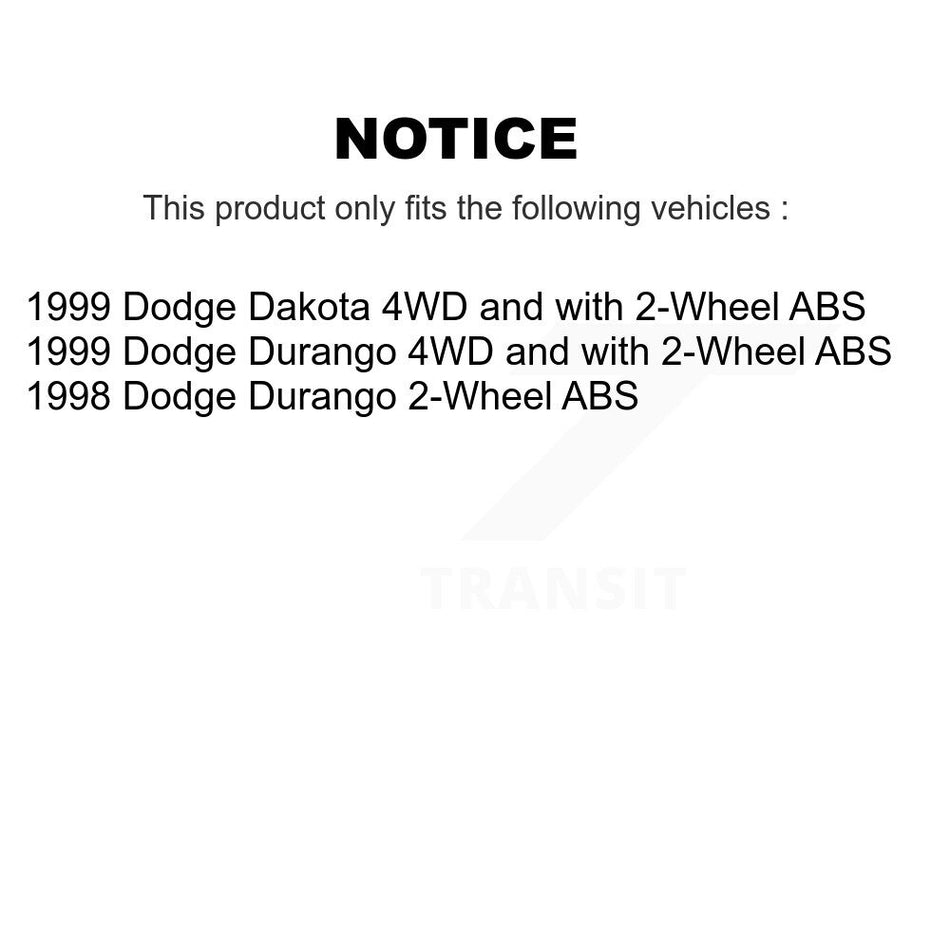 Front Hub Bearing Assembly With Disc Brake Rotors And Semi-Metallic Pads Kit For Dodge Durango Dakota KBB-105862