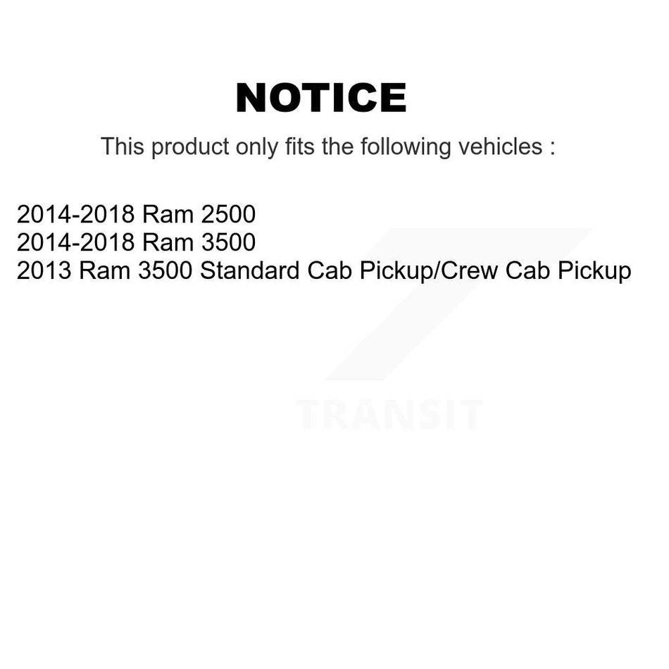 Front Hub Bearing Assembly With Disc Brake Rotors And Semi-Metallic Pads Kit For Ram 2500 3500 KBB-106028