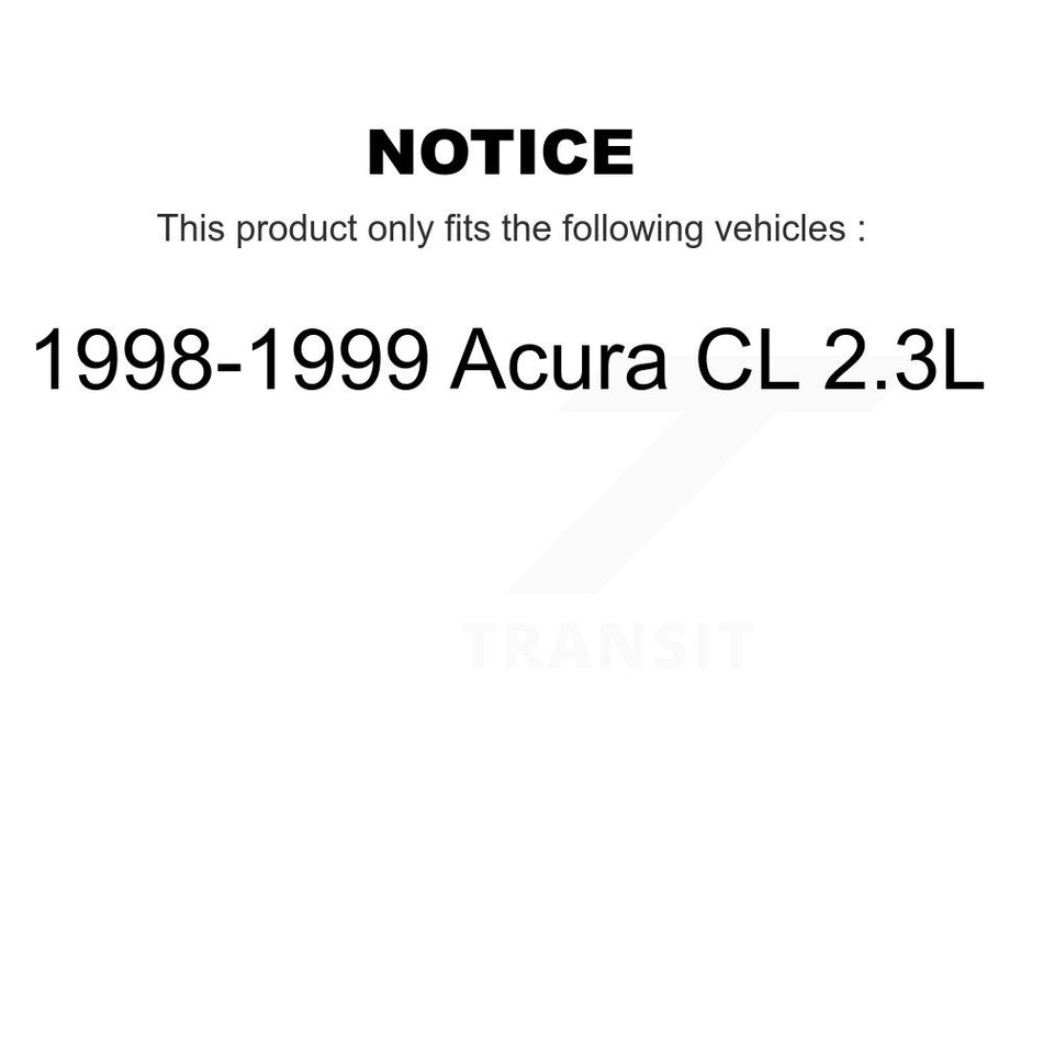 Front Wheel Bearing With Coated Disc Brake Rotors And Semi-Metallic Pads Kit For 1998-1999 Acura CL 2.3L Module KBB-106076
