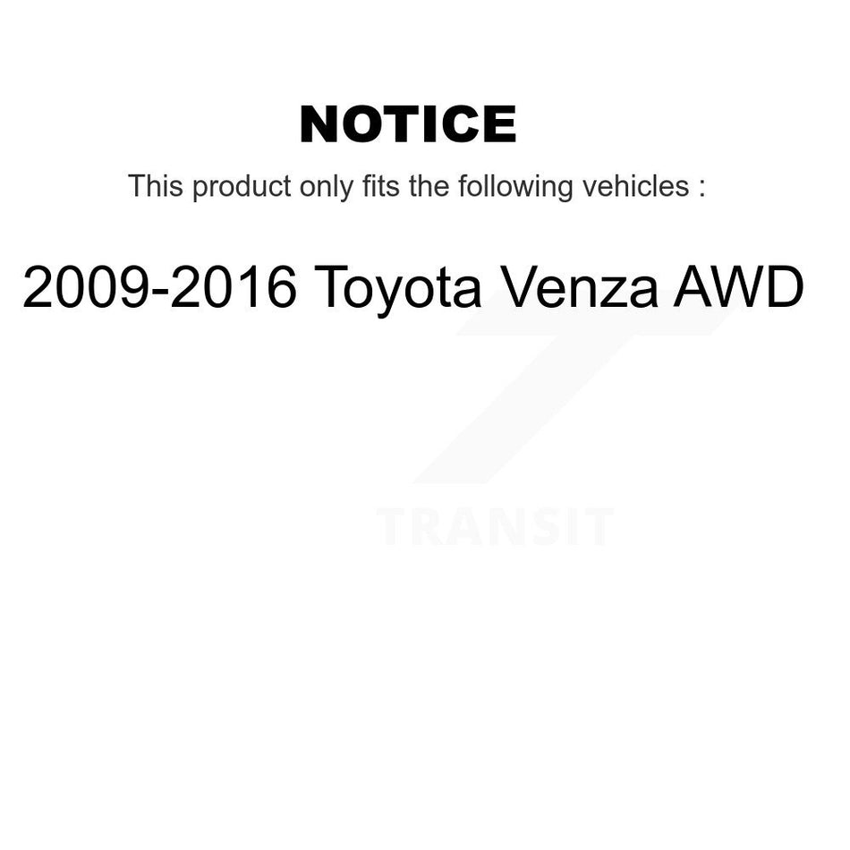Front Rear Wheel Hub Bearings Assembly Disc Brake Rotors And Semi-Metallic Pads Kit (10Pc) For 2009-2016 Toyota Venza AWD KBB-106227