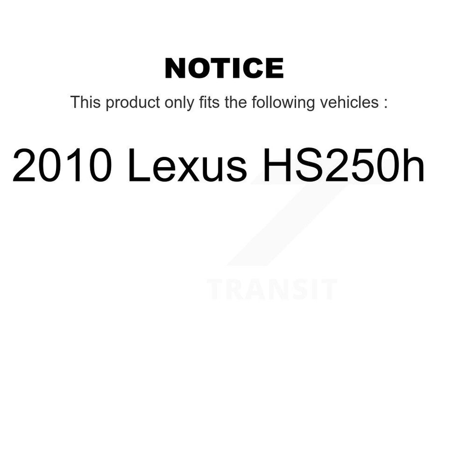 Front Rear Wheel Hub Bearings Assembly Disc Brake Rotors And Semi-Metallic Pads Kit (10Pc) For 2010 Lexus HS250h KBB-106294