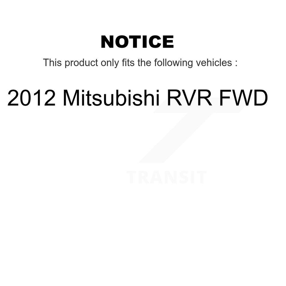Front Rear Wheel Hub Bearings Assembly Disc Brake Rotors And Semi-Metallic Pads Kit (10Pc) For Mitsubishi Outlander RVR KBB-106425