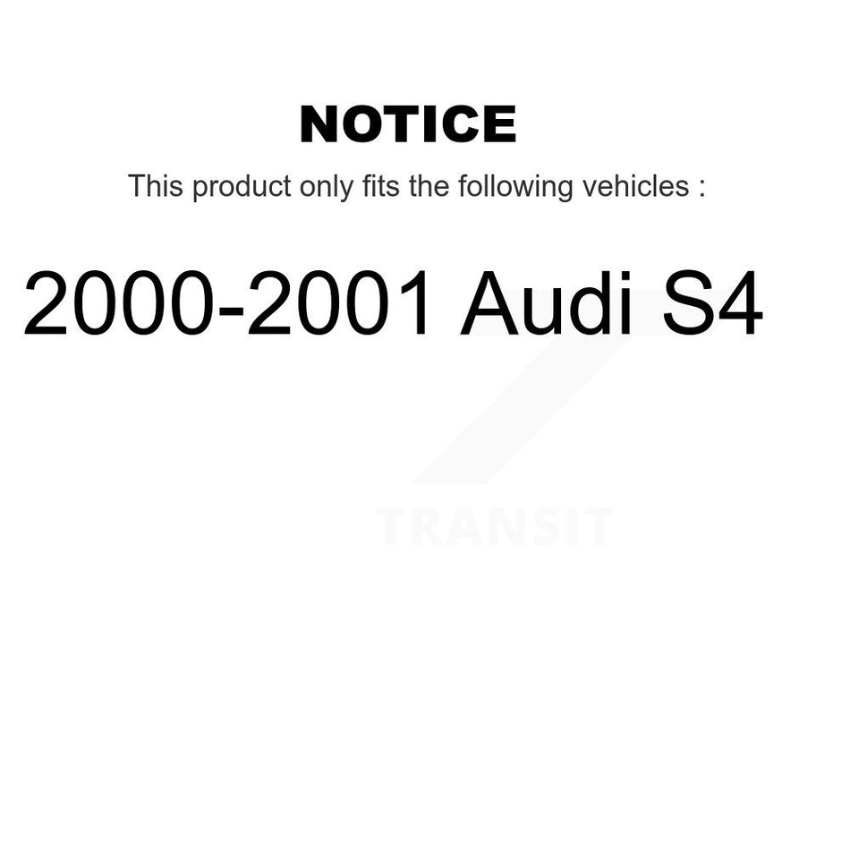 Front Rear Wheel Bearings Disc Brake Rotors And Semi-Metallic Pads Kit (10Pc) For 2000-2001 Audi S4 KBB-106458