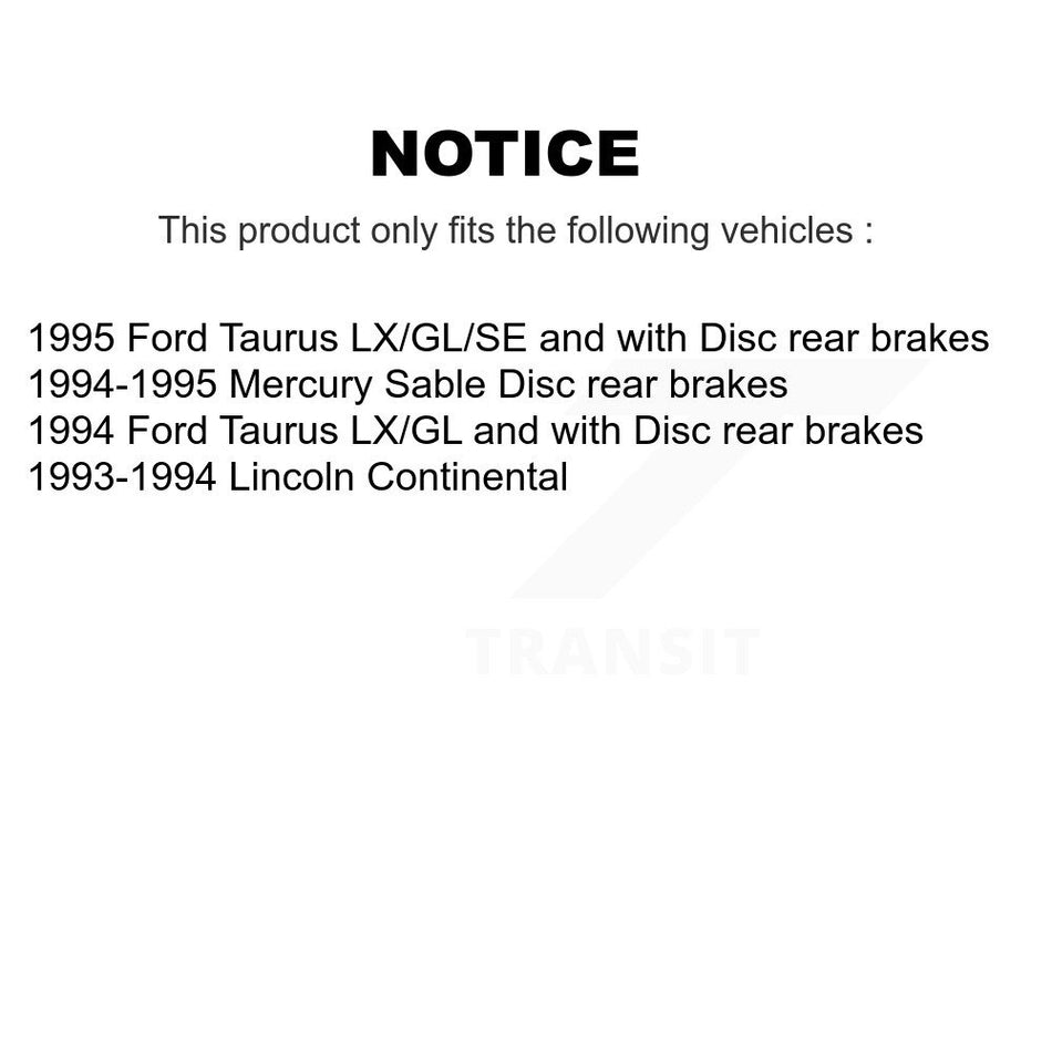 Front Rear Wheel Hub Bearings Assembly Disc Brake Rotors And Semi-Metallic Pads Kit (10Pc) For Ford Taurus Mercury Sable Lincoln Continental KBB-106527
