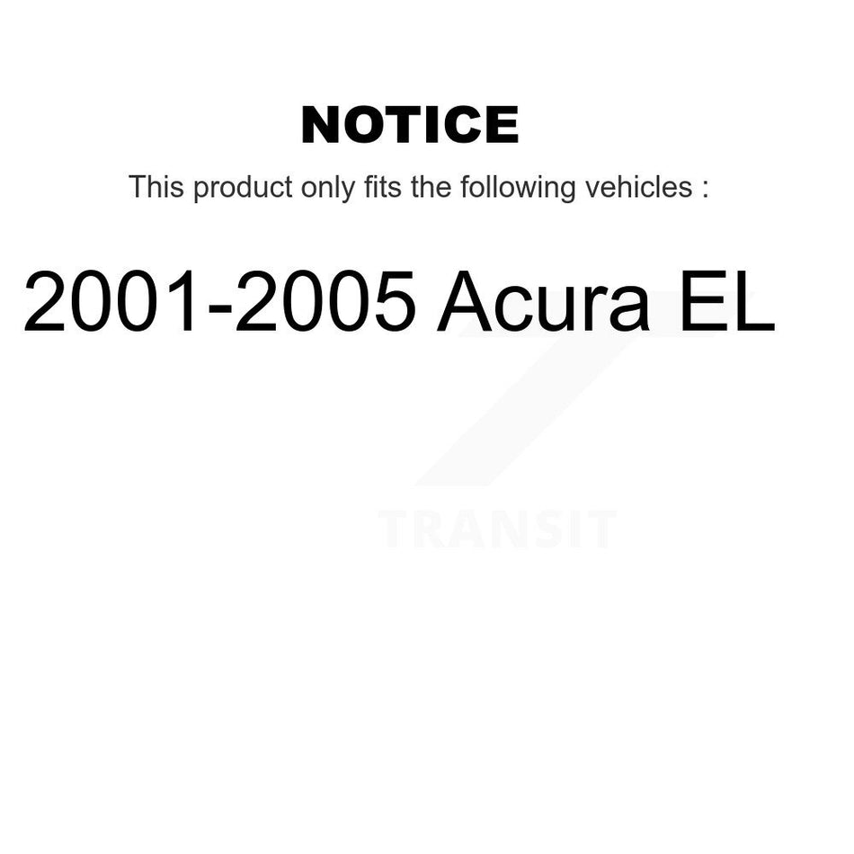 Front Rear Wheel Hub Bearings Assembly Disc Brake Rotors And Semi-Metallic Pads Kit (10Pc) For 2001-2005 Acura EL KBB-106538