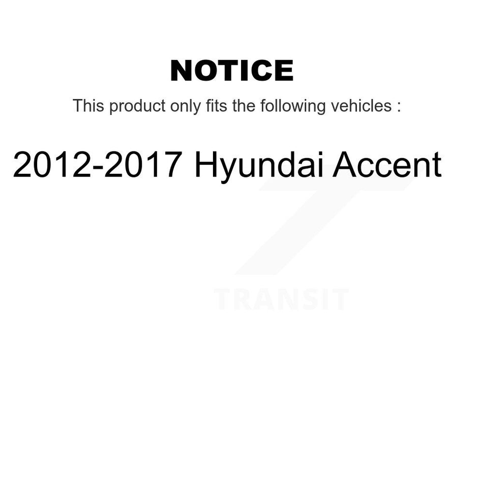 Front Rear Wheel Hub Bearings Assembly Disc Brake Rotors And Semi-Metallic Pads Kit (10Pc) For 2012-2017 Hyundai Accent KBB-106790