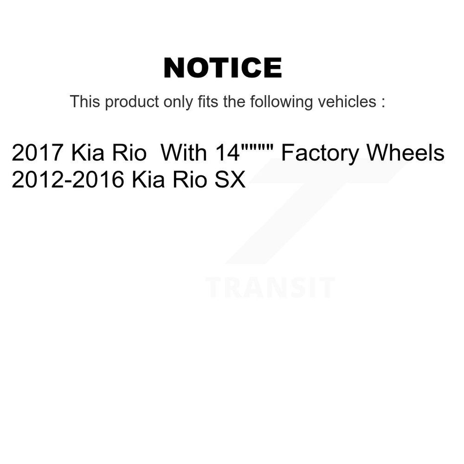 Front Rear Wheel Hub Bearings Assembly Disc Brake Rotors And Semi-Metallic Pads Kit (10Pc) For Kia Rio KBB-106792