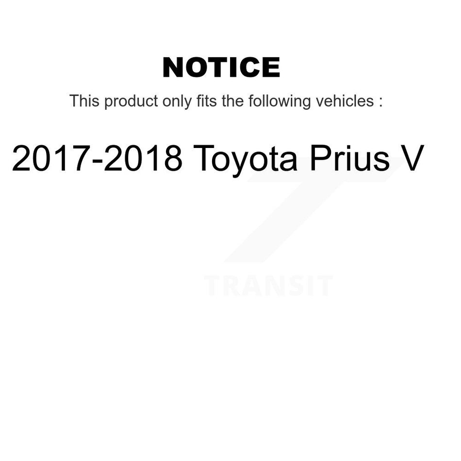 Front Rear Wheel Hub Bearings Assembly Disc Brake Rotors And Semi-Metallic Pads Kit (10Pc) For 2017-2018 Toyota Prius V KBB-106818