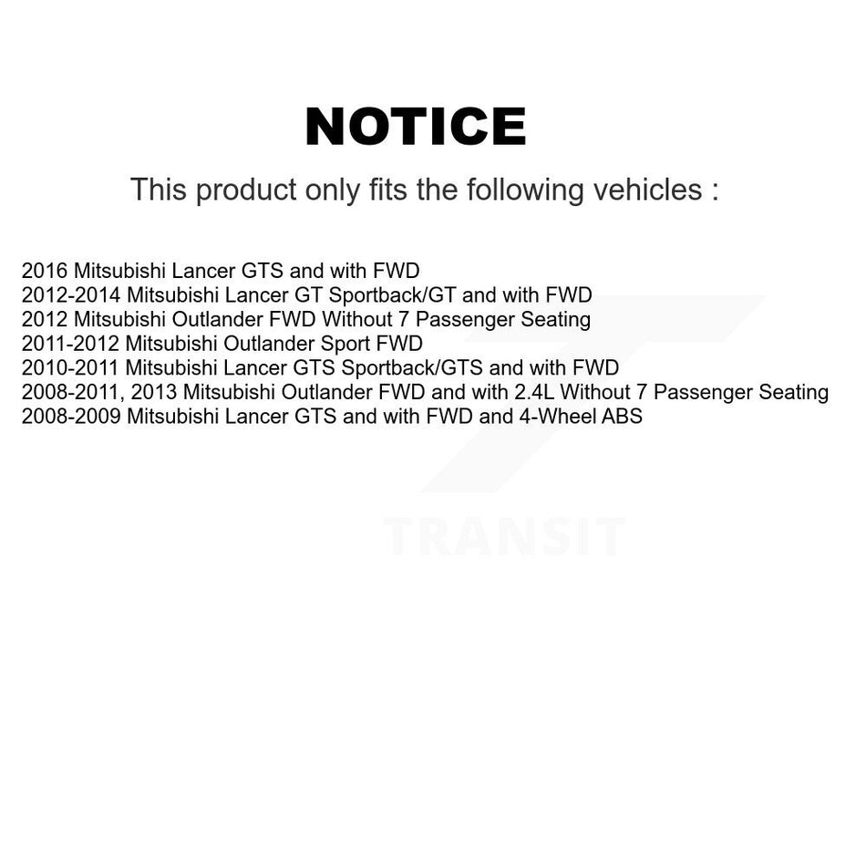 Front Rear Wheel Hub Bearings Assembly Disc Brake Rotors And Ceramic Pads Kit (10Pc) For Mitsubishi Lancer Outlander Sport KBB-107113