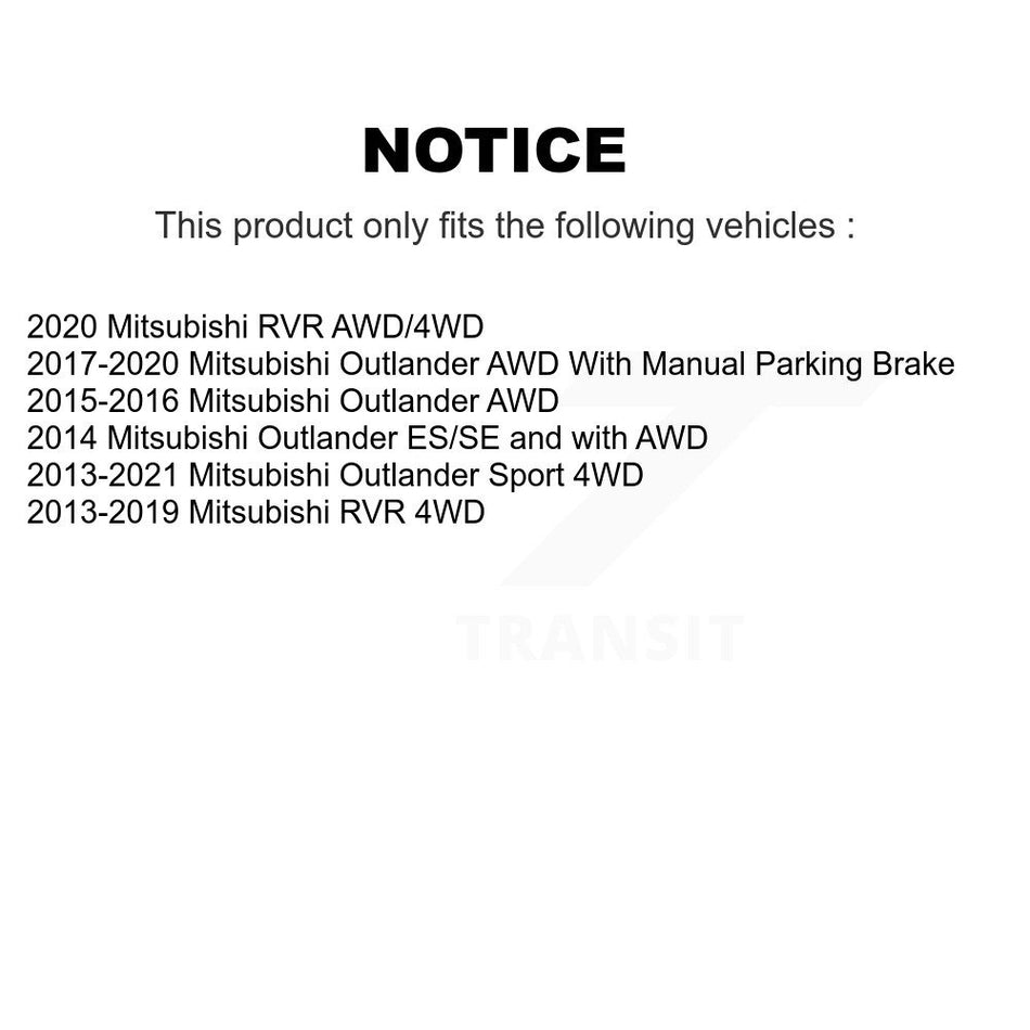 Front Rear Wheel Hub Bearings Assembly Coated Disc Brake Rotors And Ceramic Pads Kit (10Pc) For Mitsubishi Outlander Sport RVR KBB-107606