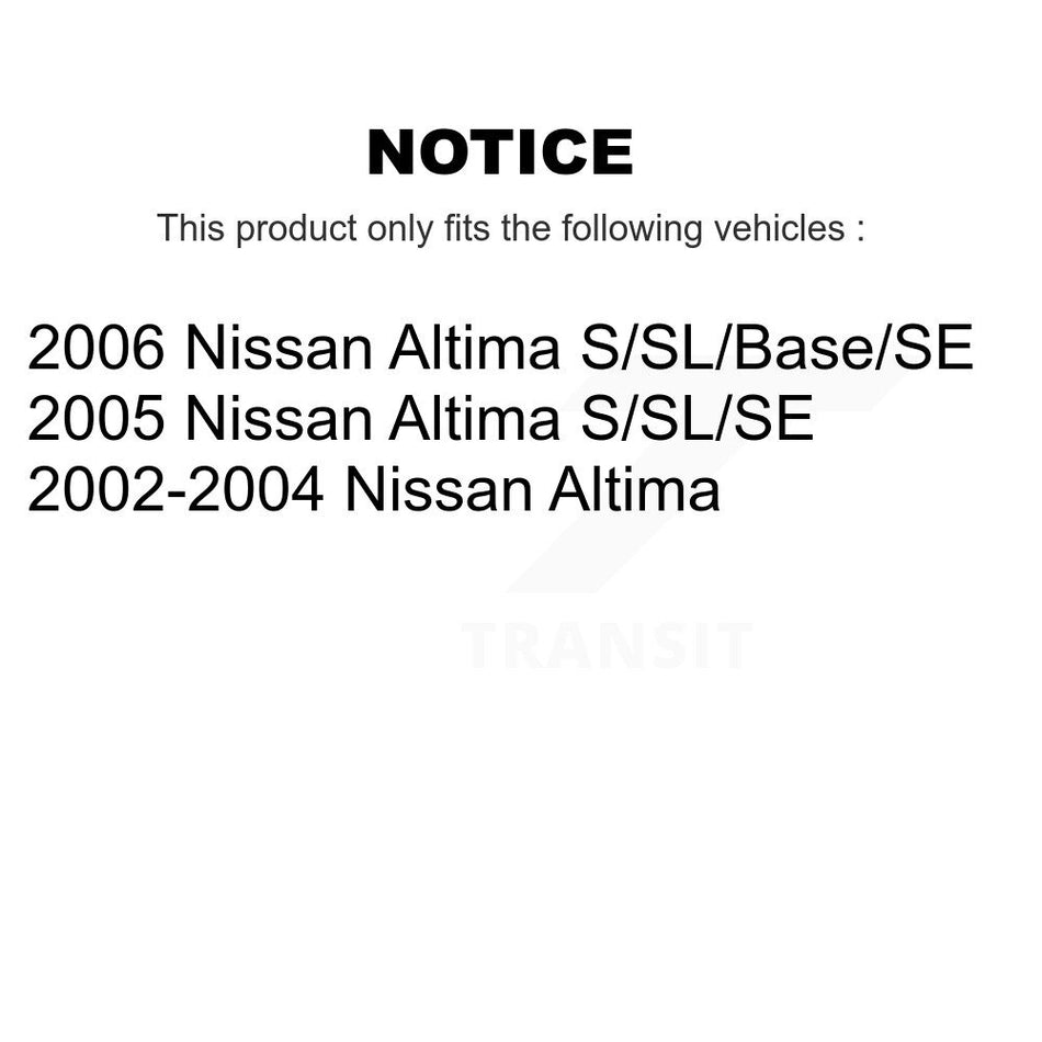 Front Rear Wheel Hub Bearings Assembly Coated Disc Brake Rotors And Semi-Metallic Pads Kit (10Pc) For Nissan Altima KBB-107694