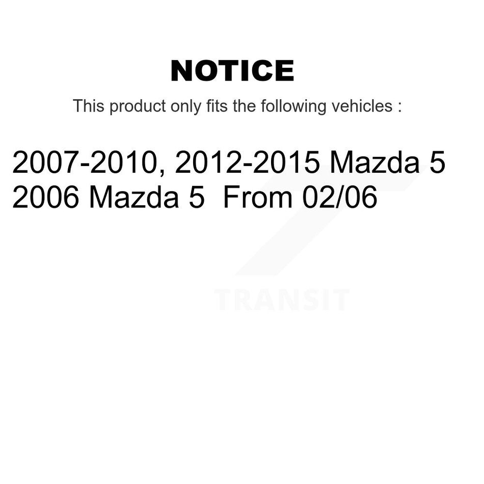 Front Rear Hub Bearings Assembly Coated Disc Brake Rotors And Pads Kit (10Pc) For Mazda 5 KBB-107743