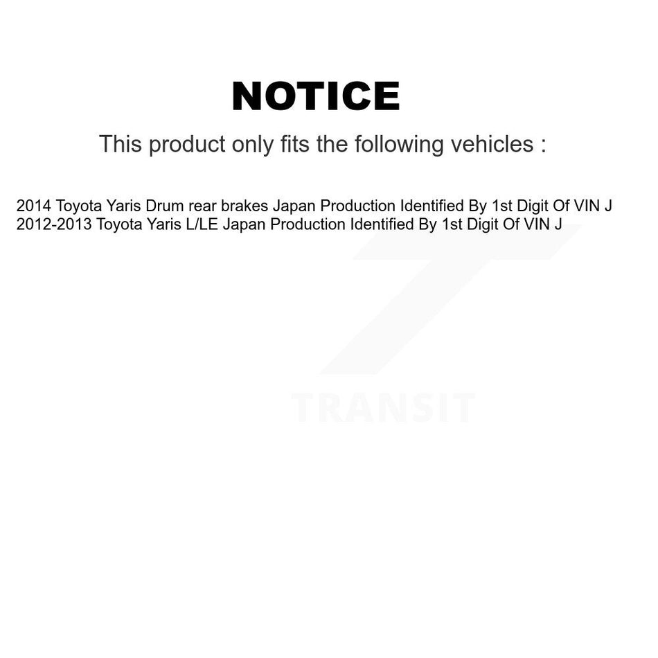 Front Rear Wheel Hub Bearings Assembly Coated Disc Brake Rotors And Semi-Metallic Pads Kit (10Pc) For Toyota Yaris Japan Production Identified By 1st Digit Of VIN J KBB-107758
