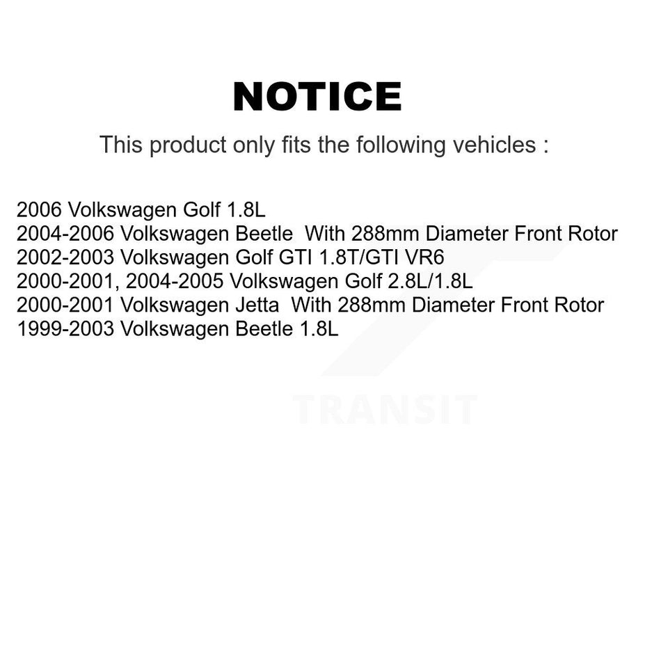 Front Rear Wheel Hub Bearings Assembly Coated Disc Brake Rotors And Semi-Metallic Pads Kit (10Pc) For Volkswagen Beetle Golf Jetta KBB-107966