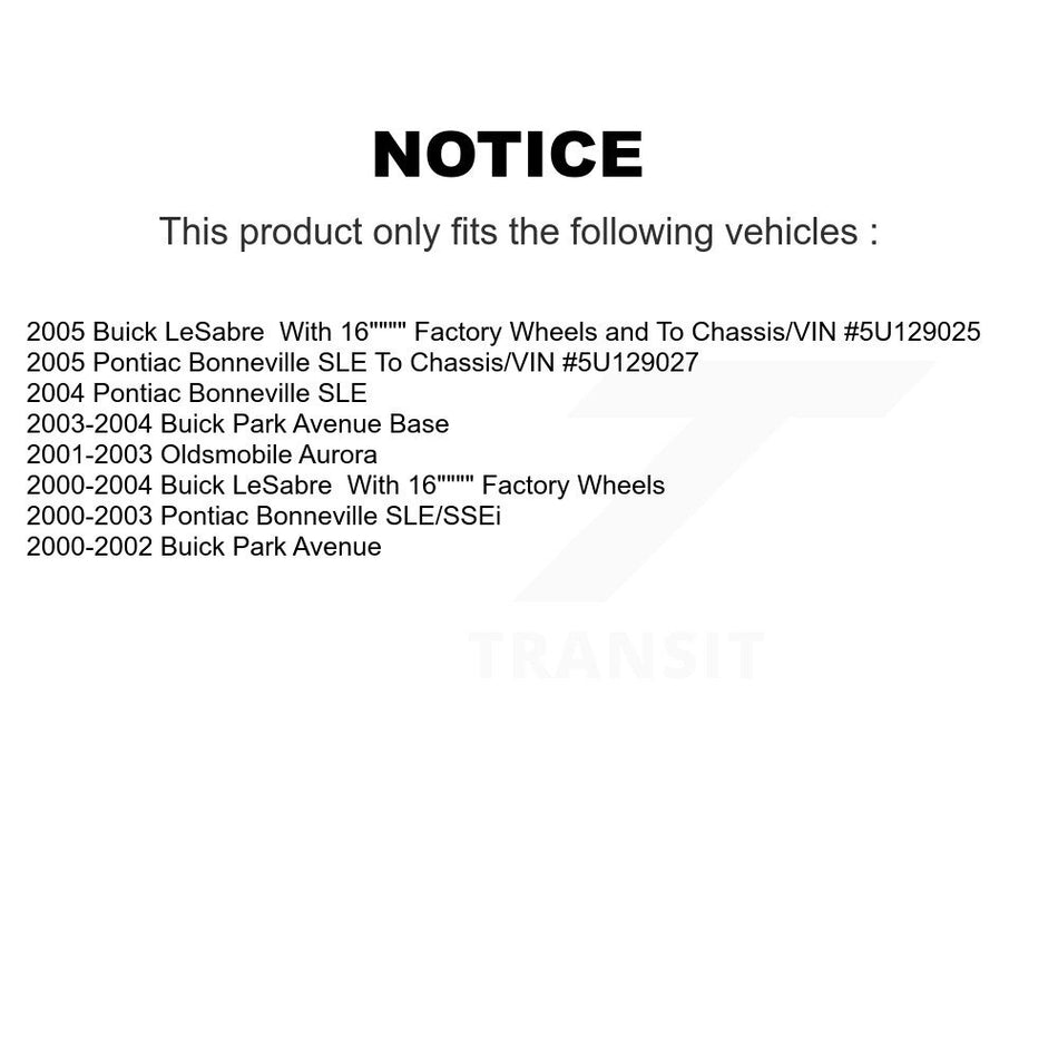 Front Rear Hub Bearings Assembly Disc Brake Rotors And Semi-Metallic Pads Kit (10Pc) For Buick LeSabre Park Avenue Pontiac Bonneville Oldsmobile Aurora KBB-108748